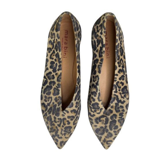 Mara Bini Leopard Print Point Toe Ballet Flats Size 39 Smart Capsule Wardrobe - Picture 7 of 11